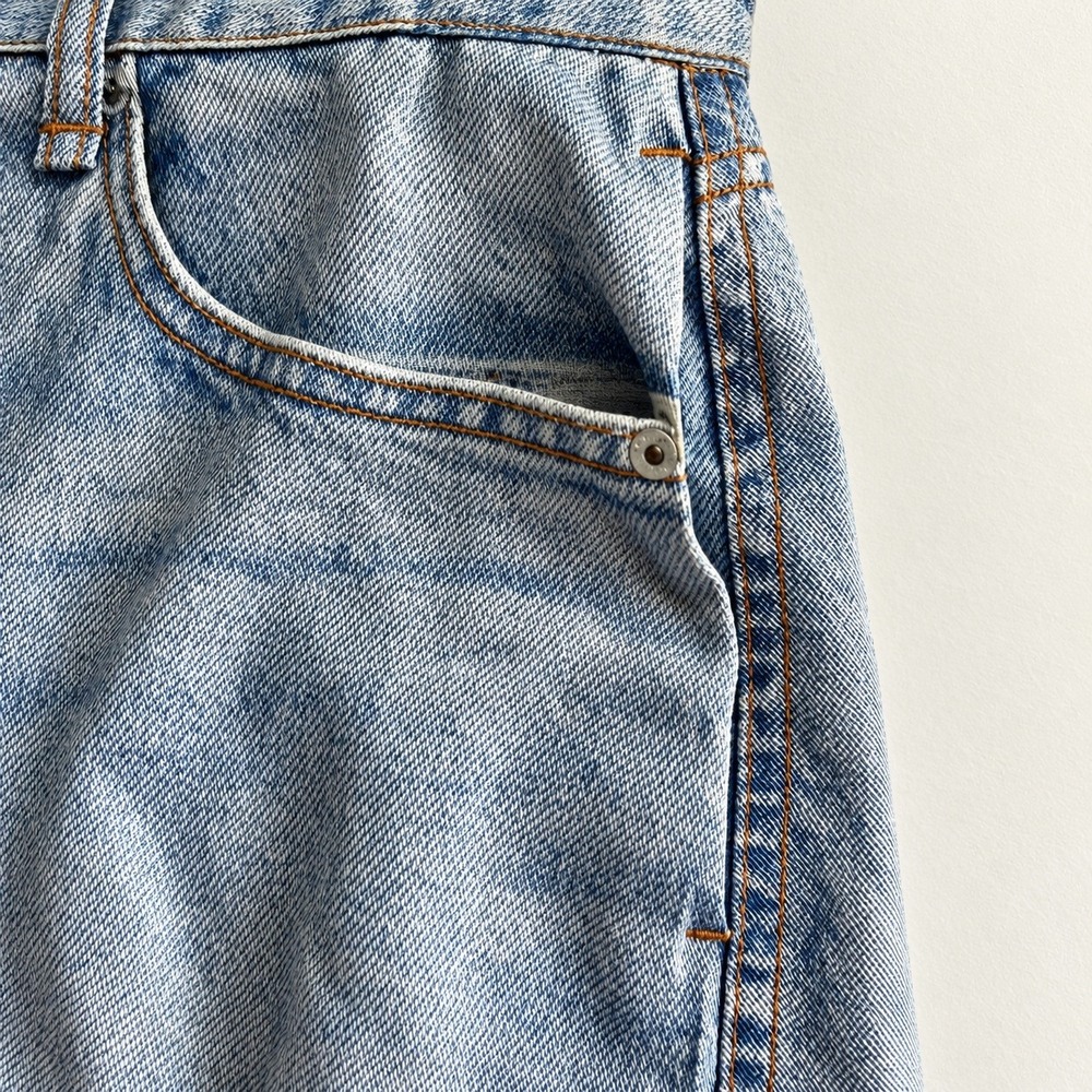 Rag & Bone Denim Dress Women Medium Blue Tencel Short Sleeve Mini Button Front - Picture 6 of 9